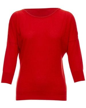 McQueen Cashmere Wide Neck Sweater Top, Size Int (Authentic Pre- Loved) - Red