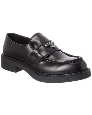Prada Brushed Leather Loafer - Black