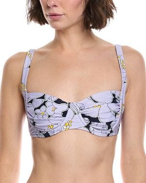 Kate Spade Shirred Bra Bikini Top - Blue