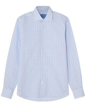 Robert Talbott Reynolds Check Linen-Blend Shirt - Blue