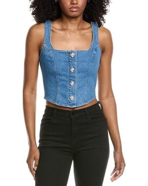 L'Agence Saga Button Front Tank - Blue