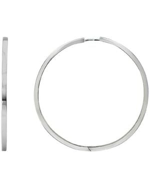 Italian Silver Hoops - White