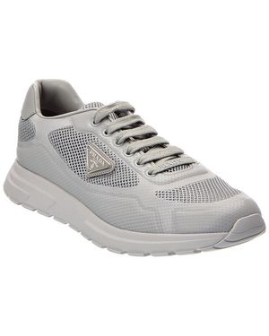 Prada Prax Leather & Mesh Trainer - Grey