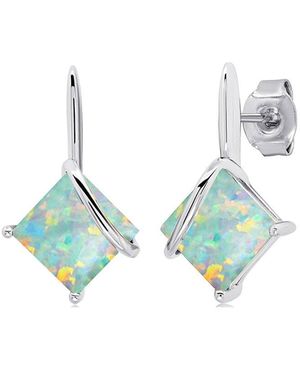 MaxColor 1.20 Ct. Tw. Lab-Grown Opal Drop Earrings - Blue