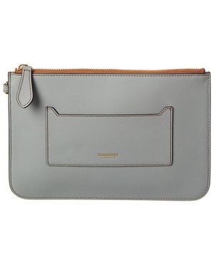 Burberry Leather Pouch - Grey