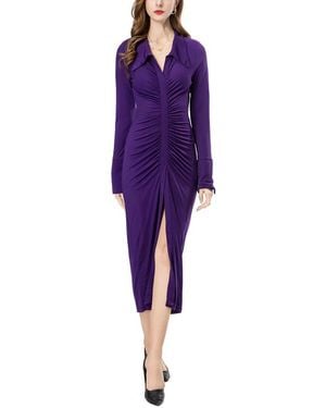 BURRYCO Solid Midi Dress - Purple