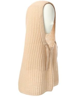 Hannah Rose Waffle Stitch Cashmere Balaclava - Natural