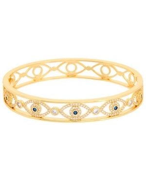 Juvell 18K Plated Cz Evil Eye Bangle Bracelet - Metallic