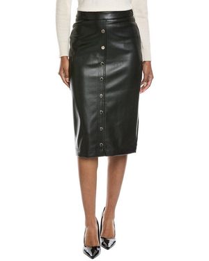 Tahari Snap Detail Midi Skirt - Black