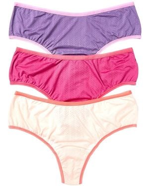 Hanky Panky Set Of 3 High-Rise Thong - Pink