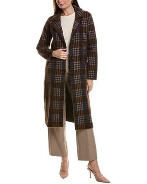 NVLT Longline Single Breasted Eyelash Coatigan - Black