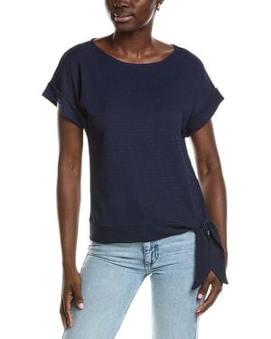 Jones New York Dolman Tie Seabreeze Crinkle Top - Blue