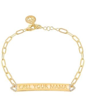 Gabi Rielle Shining Moment 14k Over Silver Cz Call Your Mama Bracelet - Metallic