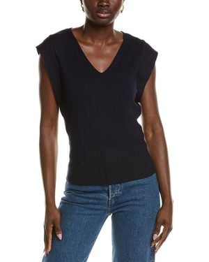 Tahari Jersey Sweater Vest - Blue