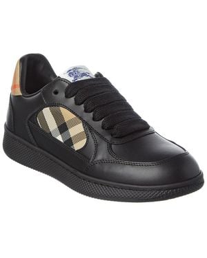 Burberry Check Terrace Leather Trainer - Black