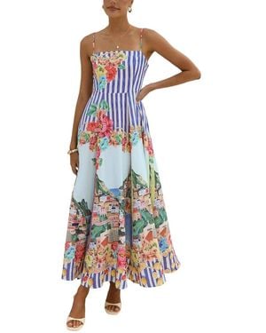 LOEY Printed Maxi Dress - Blue