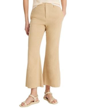 Vince Mid Rise Cropped Linen-Blend Flare Trouser - Natural