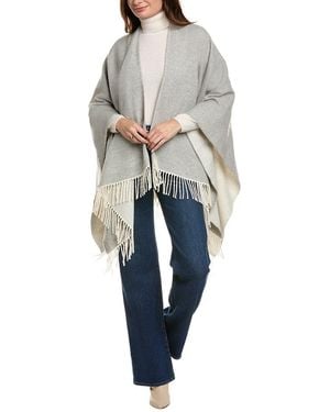 La Fiorentina Two-Tone Fringe Ruana - Blue