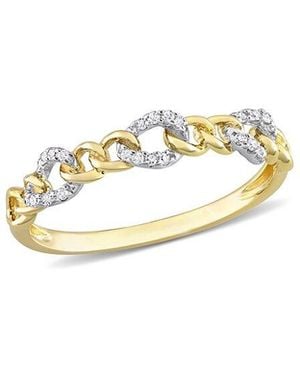 Rina Limor 10k 0.07 Ct. Tw. Diamond Semi-eternity Link Ring - White