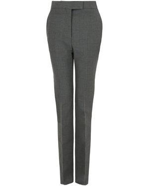 Ferragamo Straight Leg Wool Trouser - Grey
