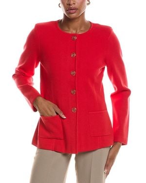 St. John Milano Knit Jacket - Red