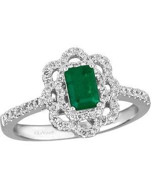 Le Vian Le Vian Platinum 0.65 Ct. Tw. Diamond & New Emerald Ring - Green