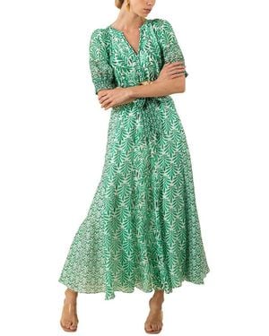 Hale Bob Linen-Blend Estella Maxi Dress - Green
