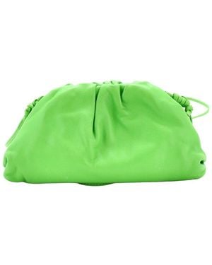 Bottega Veneta Leather The Pouch Teen (Authentic Pre-Loved) - Green