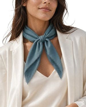 Blue Pacific Solid Cashmere-Blend Neckerchief - Blue