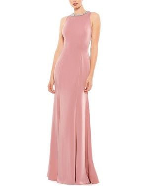 Mac Duggal Embellished Neck Trumpet Gown - Pink