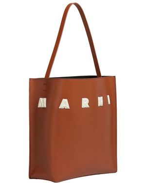 Marni Museo Medium Leather Tote - Brown