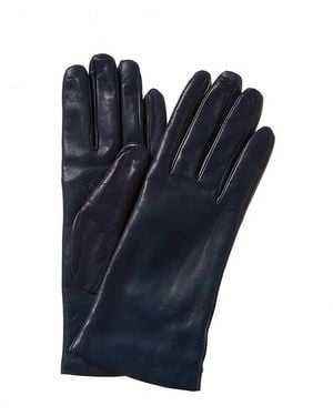 Portolano Cashmere-Lined Leather Gloves - Blue