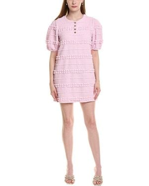 Fate Puckered Shift Dress - Pink