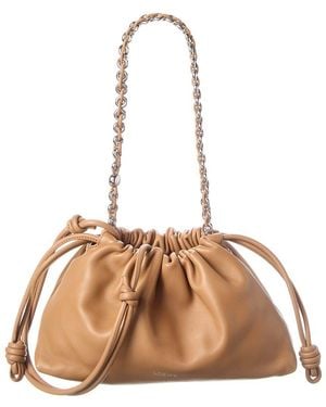 Loewe Flamenco Medium Leather Clutch - Natural