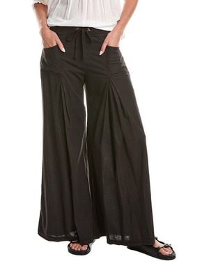 XCVI Zorba Linen-Blend Wide Leg Pant - Black