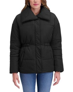 Kensie Crinkle Puffer Jacket - Black