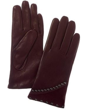 Sofiacashmere Sofiacashmere Classic Cashmere-Lined Nappa Leather Gloves - Purple