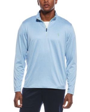 Tailorbyrd Perforated Mesh Performance 1/4-Zip Pullover - Blue