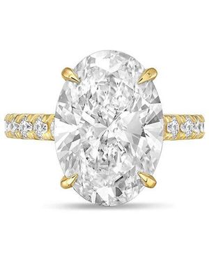Diana M. Jewels Diana M. 18K 11.00 Ct. Tw. Lab-Grown Diamond Pavé Solitaire Ring - White