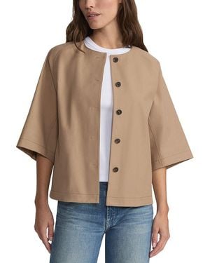 Lafayette 148 New York Petite 3/4-Sleeve Collarless Jacket - Natural