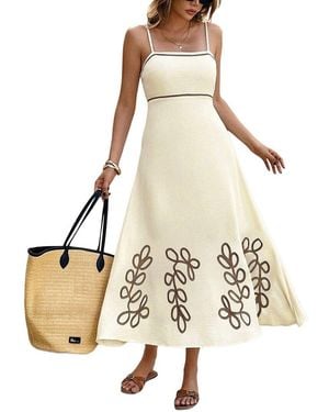 AMINA GLAM Midi Dress - Natural