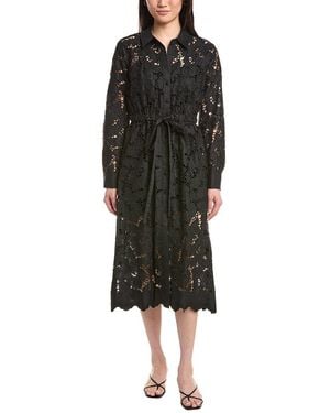 L'Agence Emilio Midi Shirtdress - Black