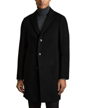 Reiss Gable Wool-Blend Overcoat - Black