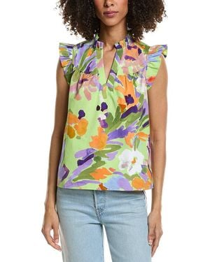 tyler boe Piper Linen-Blend Top - White
