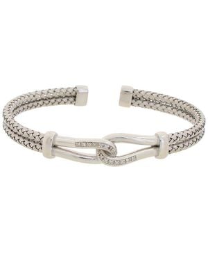 Meshmerise 18K Over 0.1 Ct. Tw. Diamond Mesh Bangle - Metallic