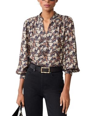 J.McLaughlin Rashell Silk-Blend Blouse - Black