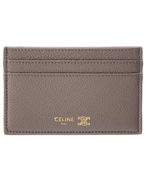 Celine Medium Leather Card Holder - Grey