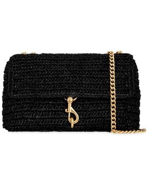 Rebecca Minkoff Edie Md Raffia Crossbody - Black