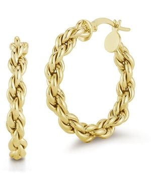 Chloe and Madison 14K Over Rope Chain Hoops - Metallic