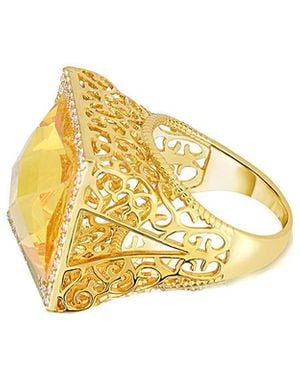 Genevive Jewelry 14k Over Silver Cz Ring - Metallic